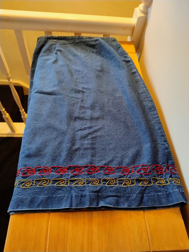 Other Denim Skirt With Embroidered Hem product image